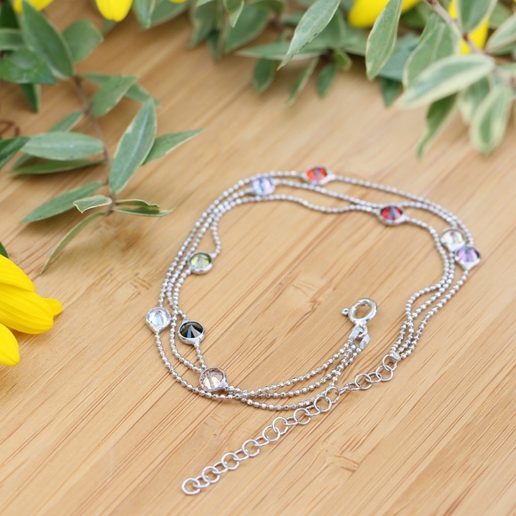 Sterling Silver Multi-Color Cubic Zirconia Stones - Picture 5 of 6